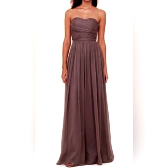 J Crew Chiffon Dramatic Tie Back Silk Blend Gown Dress Size 6 Prom Bridesmaid - Picture 1 of 9